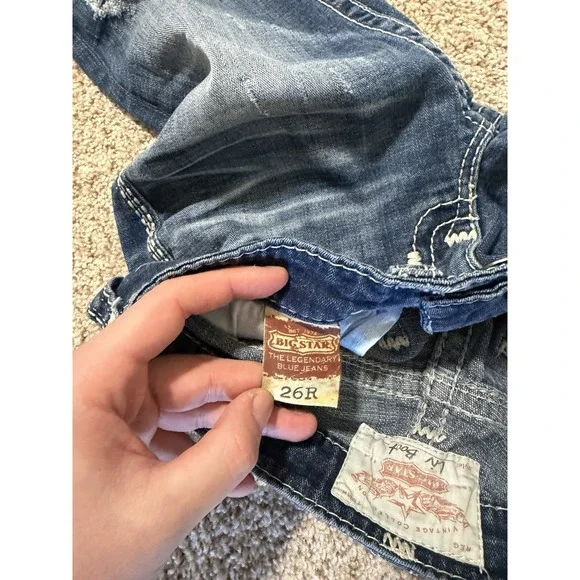 Vintage Big Star Jeans Womens 26R Blue Liv Boot Western USA Riding - Picture 5 of 13